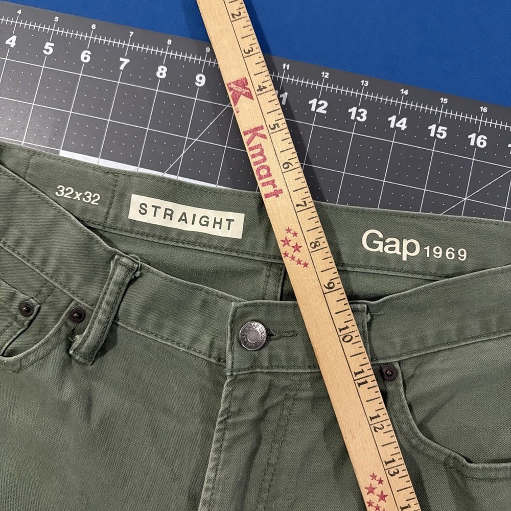 GAP 1969 Jeans Mens 32x32 Slate Green Straight Leg Stretch Denim Y2K